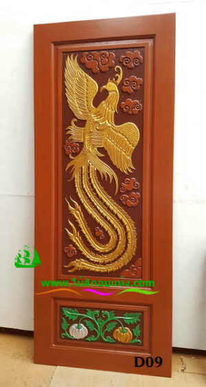 Alternative view of ประตูไม้สักบานเดี่ยว D09
