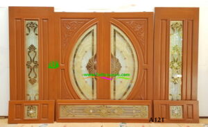 Alternative view of ประตูไม้สักกระจกนิรภัย A121