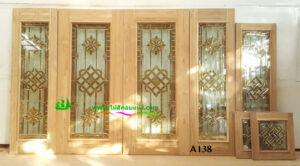 Alternative view of ประตูไม้สักกระจกนิรภัย A138
