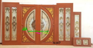 Alternative view of ประตูไม้สักกระจกนิรภัย A147