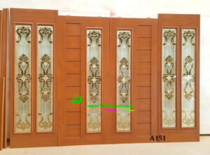 Alternative view of ประตูไม้สักกระจกนิรภัย A151