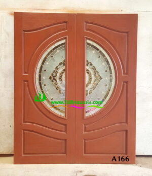 ประตูไม้สักกระจกนิรภัย A166 - Image 3