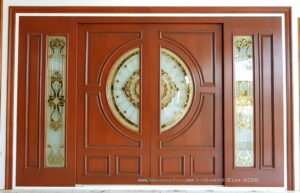 ประตูไม้สักกระจกนิรภัย A65 - Image 3