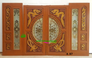 Alternative view of ประตูไม้สักกระจกนิรภัย A87