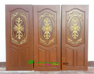 ประตูไม้สักบานเดี่ยว D13 - Image 3