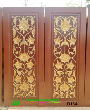 ประตูไม้สักบานเดี่ยว D134 - Image 4
