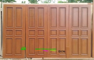 ประตูไม้สักบานเดี่ยว D136 - Image 4