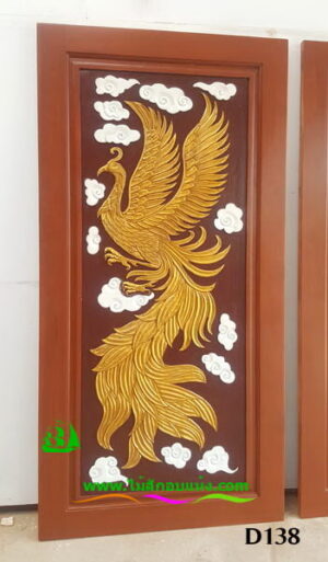 ประตูไม้สักบานเดี่ยว D138 - Image 6