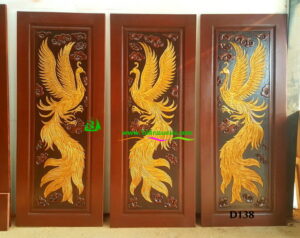 ประตูไม้สักบานเดี่ยว D138 - Image 5