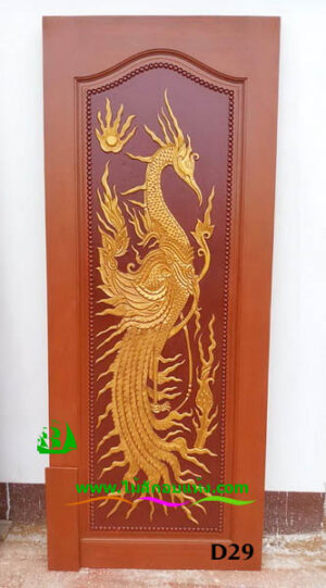 ประตูไม้สักบานเดี่ยว D29 - Image 3
