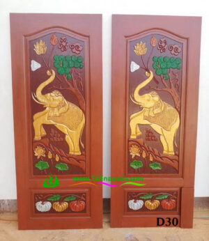 ประตูไม้สักบานเดี่ยว D30 - Image 4