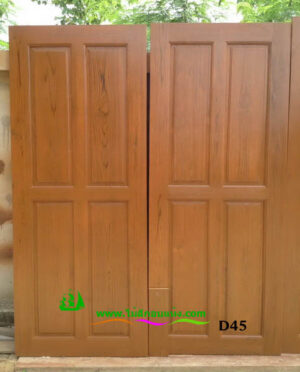 ประตูไม้สักบานเดี่ยว D45 - Image 3