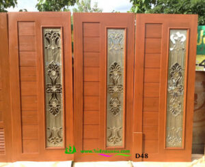 ประตูไม้สักบานเดี่ยว D48 - Image 3