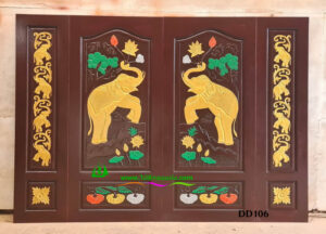 ประตูไม้สักบานคู่ DD106 - Image 4