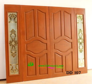Alternative view of ประตูไม้สักบานคู่ DD107