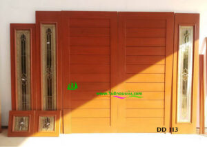 Alternative view of ประตูไม้สักบานคู่ DD113