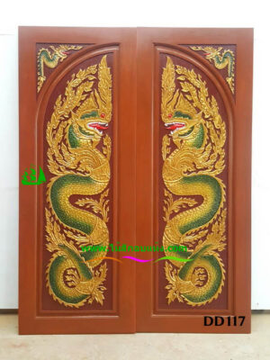 ประตูไม้สักบานคู่ DD117 - Image 4