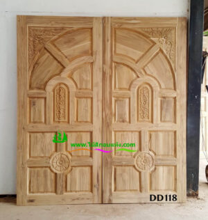 Alternative view of ประตูไม้สักบานคู่ DD118