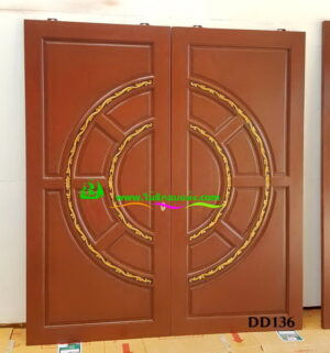 Alternative view of ประตูไม้สักบานคู่ DD136