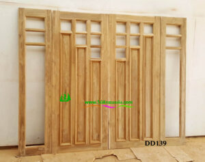 ประตูไม้สักบานคู่ DD139 - Image 3