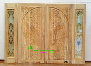 Alternative view of ประตูไม้สักบานคู่ DD14