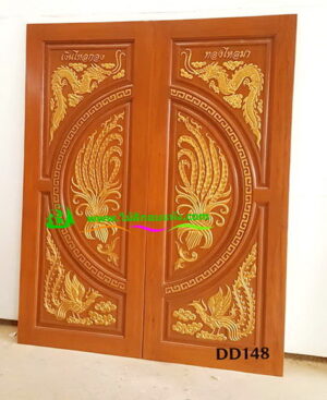 ประตูไม้สักบานคู่ DD148 - Image 2