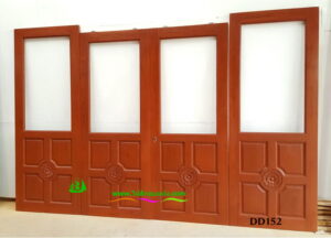 Alternative view of ประตูไม้สักบานคู่ DD152