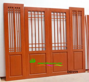 Alternative view of ประตูไม้สักบานคู่ DD159