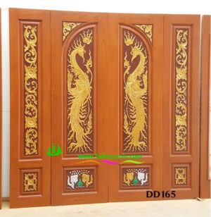Alternative view of ประตูไม้สักบานคู่ DD165