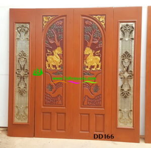 Alternative view of ประตูไม้สักบานคู่ DD166