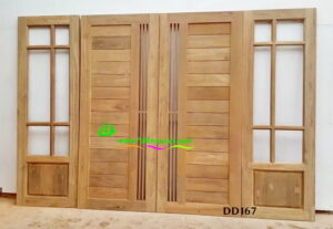Alternative view of ประตูไม้สักบานคู่ DD167