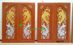 ประตูไม้สักบานคู่ DD171 - Image 3