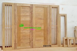 Alternative view of ประตูไม้สักบานคู่ DD175