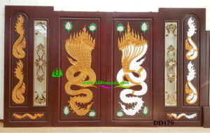 ประตูไม้สักบานคู่ DD179 - Image 3