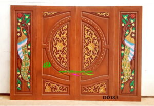 ประตูไม้สักบานคู่ DD183 - Image 3