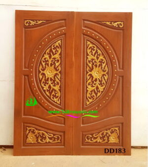 ประตูไม้สักบานคู่ DD183 - Image 4