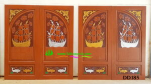 ประตูไม้สักบานคู่ DD185 - Image 3