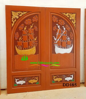 Alternative view of ประตูไม้สักบานคู่ DD185