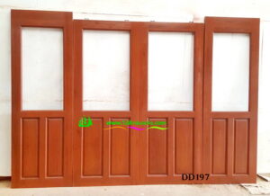 Alternative view of ประตูไม้สักบานคู่ DD197