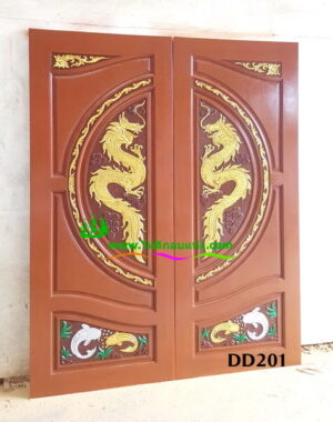 Alternative view of ประตูไม้สักบานคู่ DD201