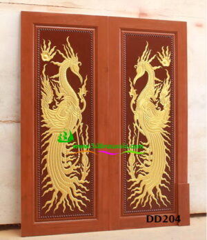 Alternative view of ประตูไม้สักบานคู่ DD204