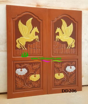 ประตูไม้สักบานคู่ DD206 - Image 3