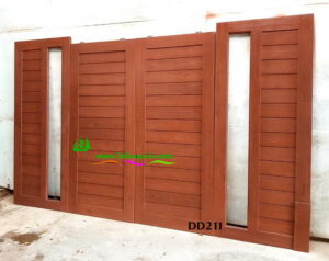 Alternative view of ประตูไม้สักบานคู่ DD211