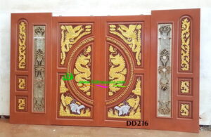 Alternative view of ประตูไม้สักบานคู่ DD216