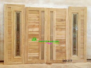 Alternative view of ประตูไม้สักบานคู่ DD217