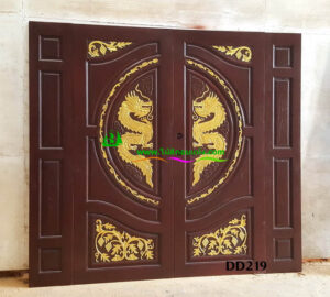 Alternative view of ประตูไม้สักบานคู่ DD219