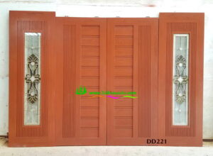 Alternative view of ประตูไม้สักบานคู่ DD221