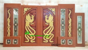 Alternative view of ประตูไม้สักบานคู่ DD223