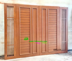 Alternative view of ประตูไม้สักบานคู่ DD231