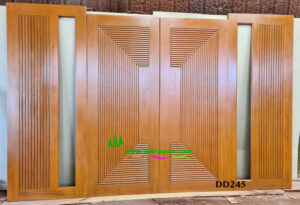 Alternative view of ประตูไม้สักบานคู่ DD245